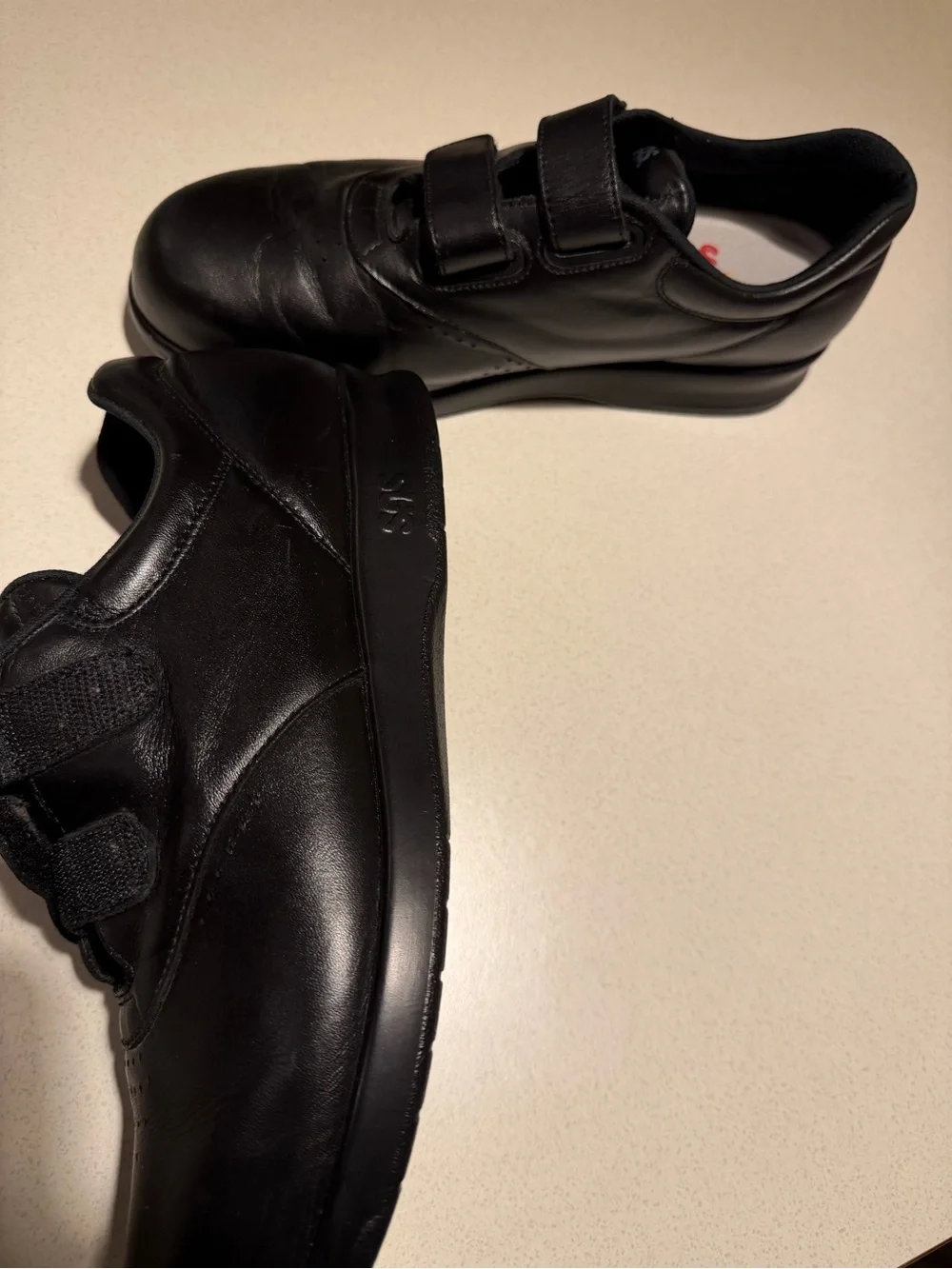 Classic Black Leather Slip-On Loafers with Dual Straps